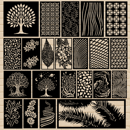 CNC decorative wall panels SVG PDF for laser cut screens and room dividers