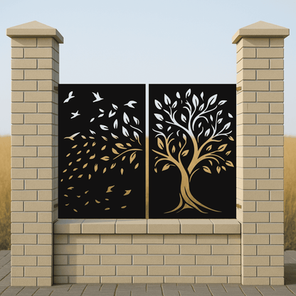 Tree two parts dxf for laser and plasma metal cutting
