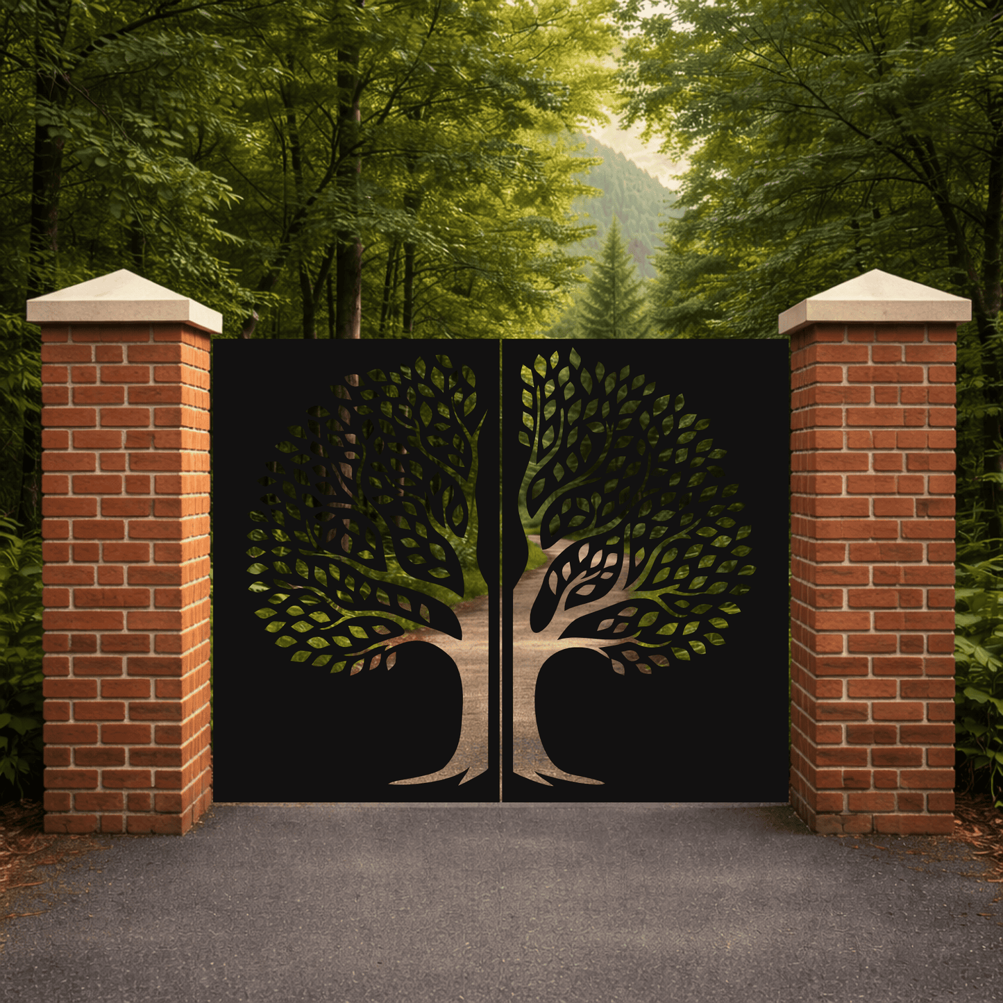 Tree panel SVG DXF for laser cutting and CNC gates