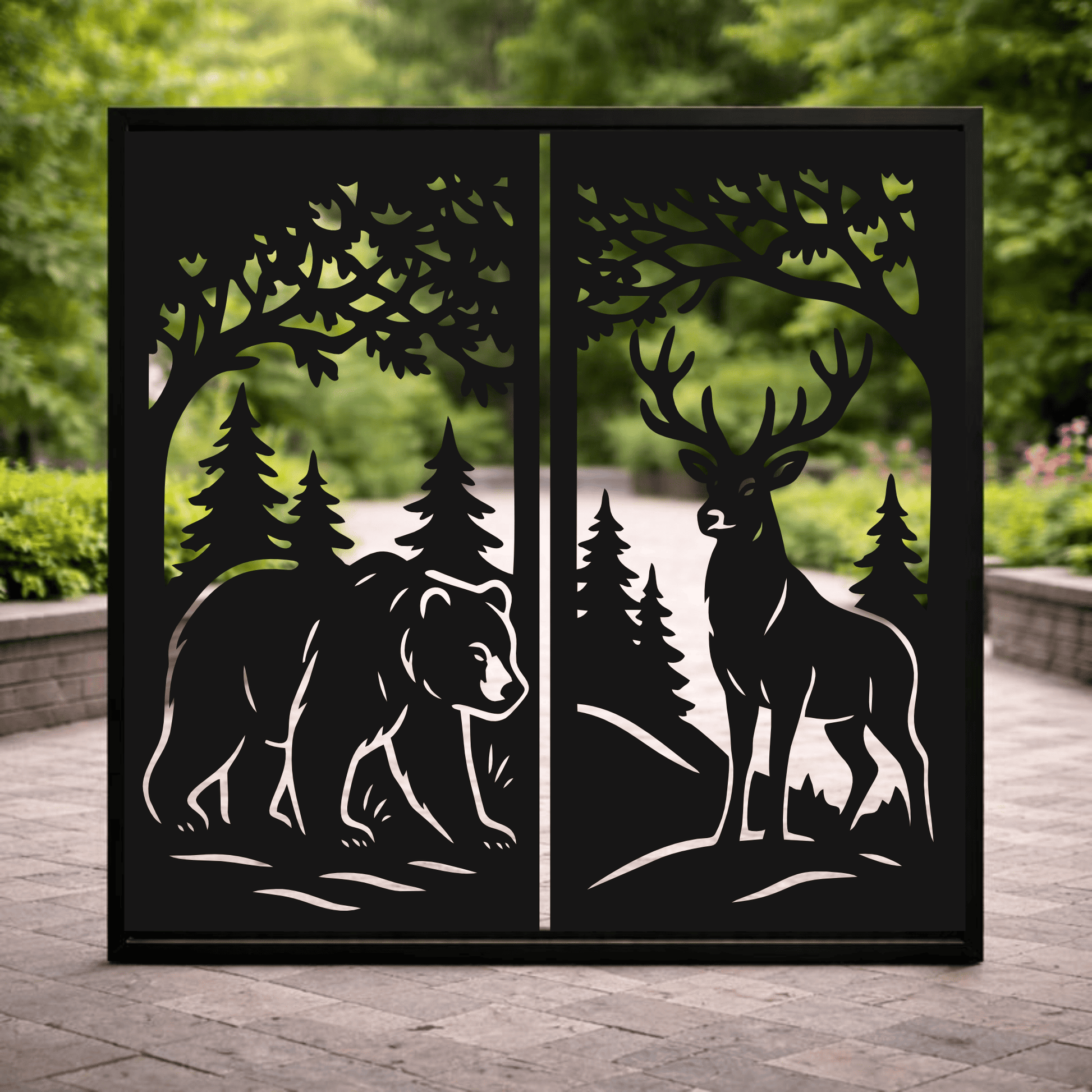 Wildlife decorative panel SVG DXF for xTool, Silhouette and laser projects