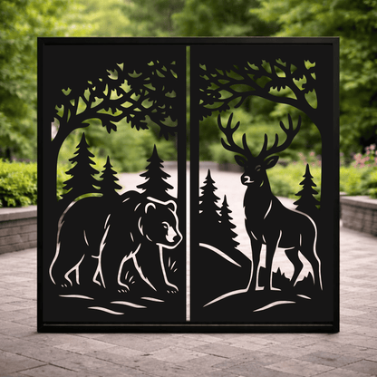 Wildlife decorative panel SVG DXF for xTool, Silhouette and laser projects