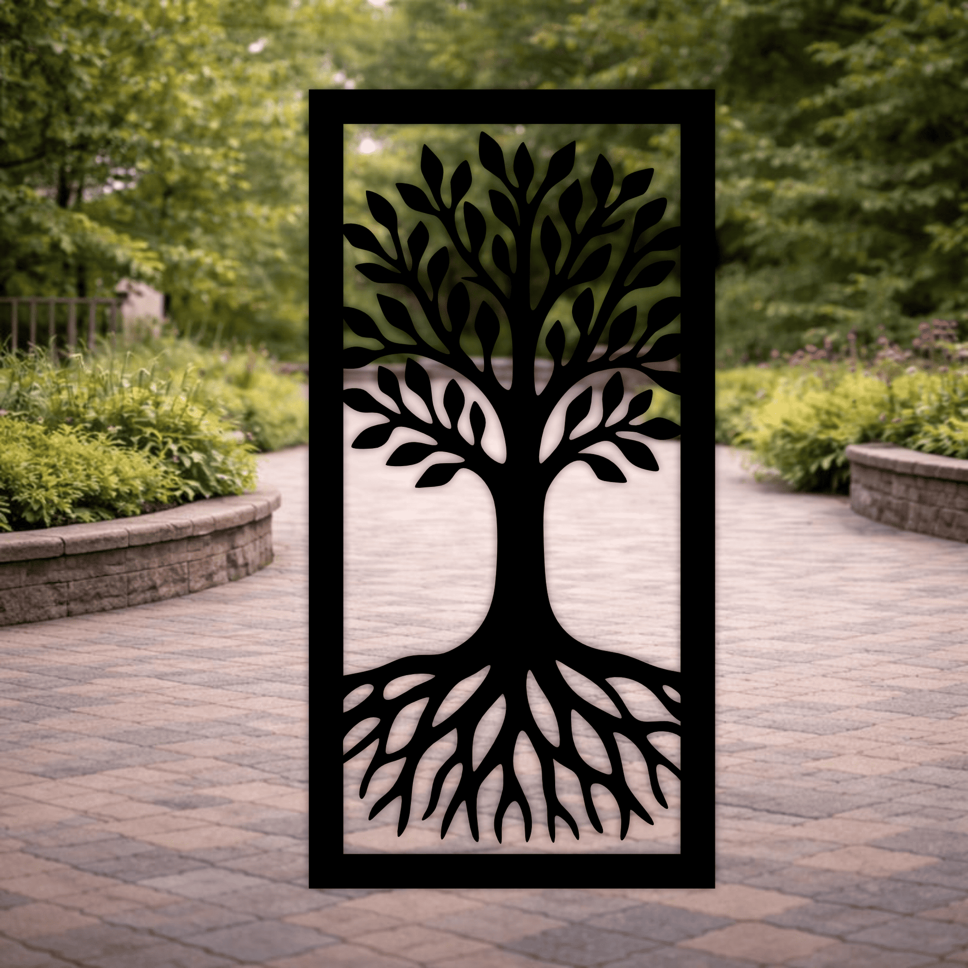 Tree Panel SVG DXF EPS for CNC, plasma cutting