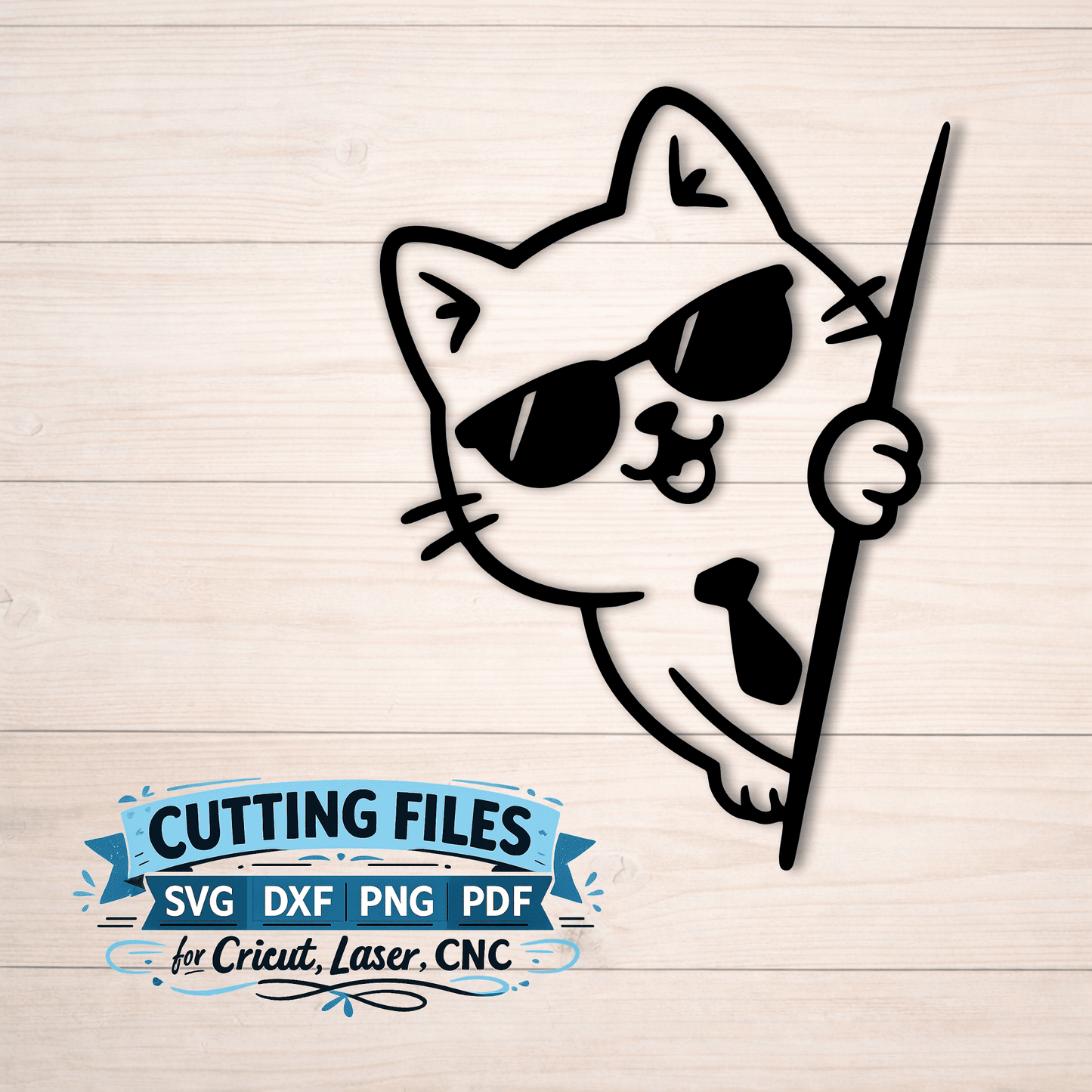 peeking cat cnc file