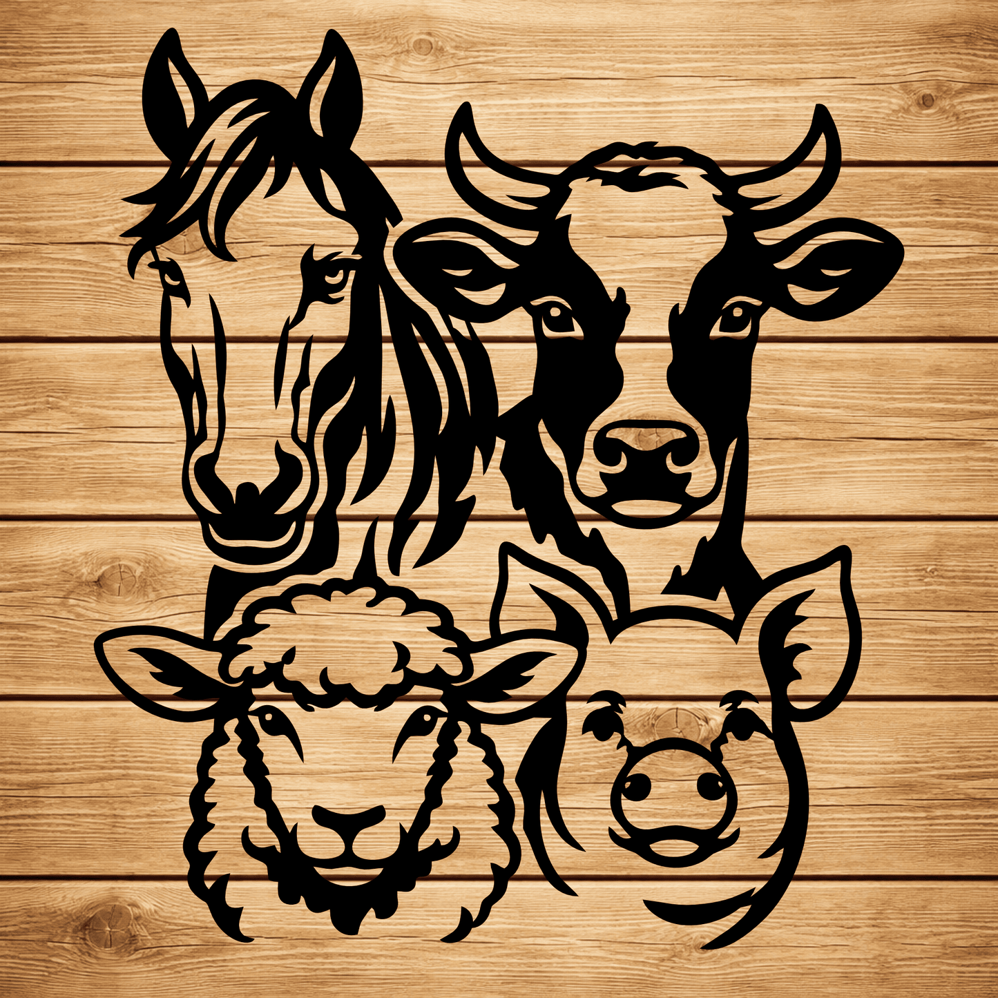 Farm animal SVG DXF vector for laser engraving
