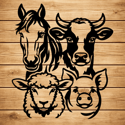 Farm animal SVG DXF vector for laser engraving