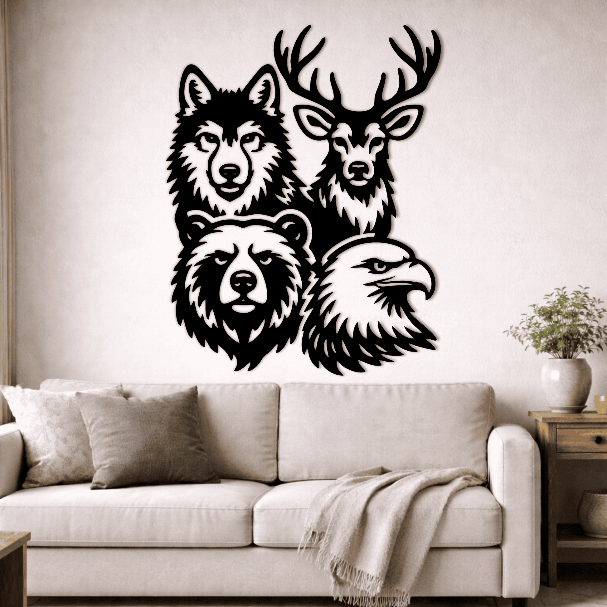 Bear and eagle face SVG PNG for sublimation printing
