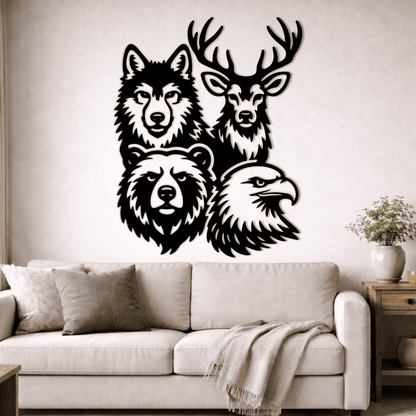 Bear and eagle face SVG PNG for sublimation printing