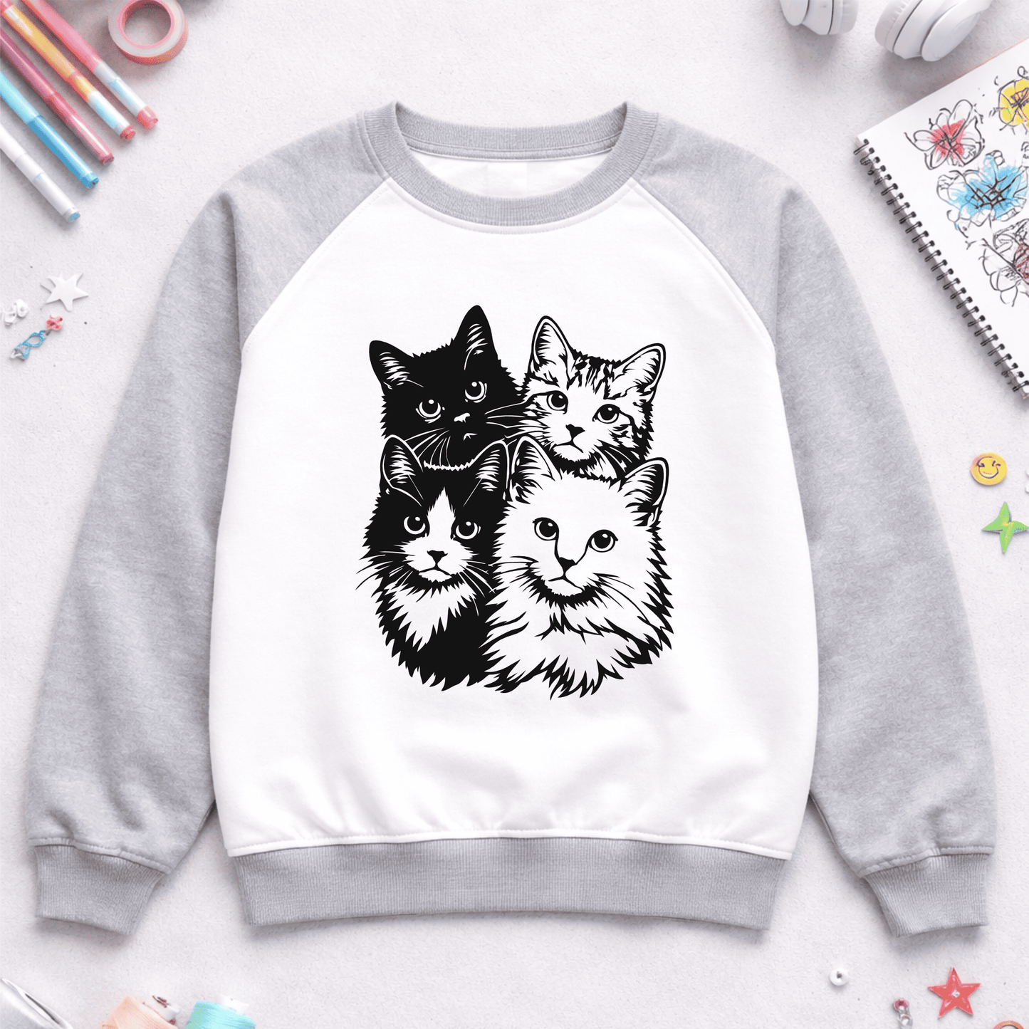 cat face SVG DXF for Cricut and sublimation