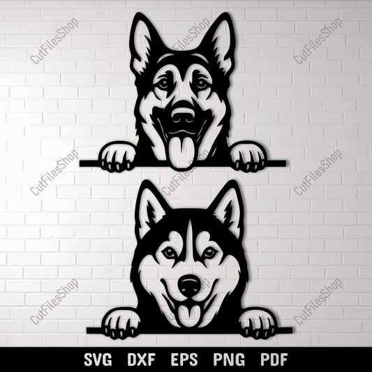 Peeking dog SVG DXF EPS PNG for Cricut, laser cutting, CNC and sublimation
