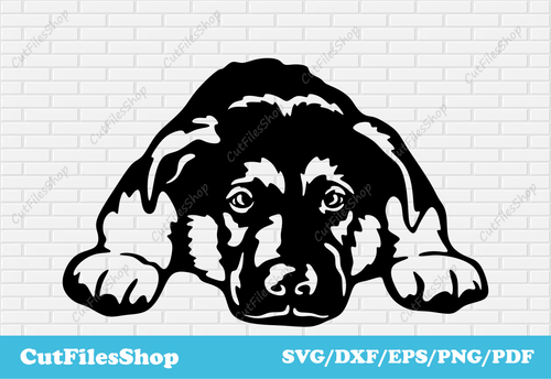 Peeking puppy vector for cutting, Crafts files, Laser svg, Silhouette png, Dog dxf files, dxf cut files, free download dxf files, free vector, free cutting machines, craft svg files, svg designs, dxf designs, wall panel dxf, vector art, free svg download, illustration svg, peeking dog dxf