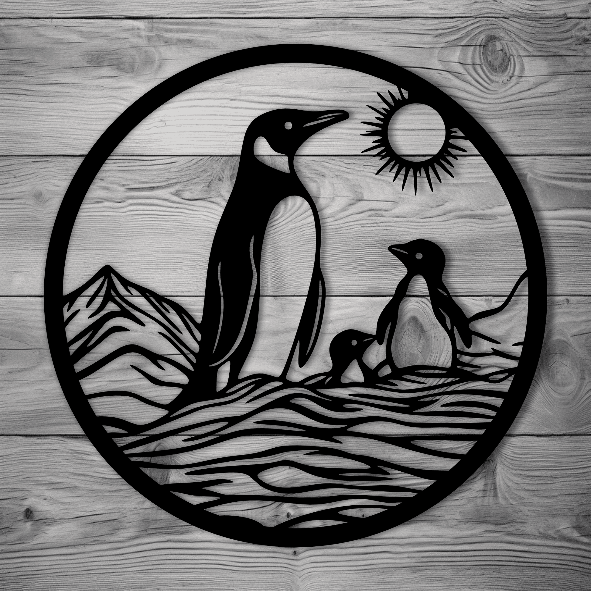 Penguin Silhouette SVG – Family of Penguins for Vinyl & Laser Cut