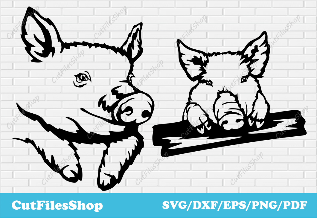 Pigs Svg files for cricut, peeking pigs dxf files, Laser engraving files, t-shirt svg designs, vector animals, farm animals pig dxf, cute pigs svg, funny pigs dxf, svg downloads , free animals dxf files, pigs clip art, pigs for cricut, pigs for Silhouette