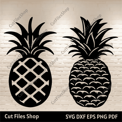 Pineapple svg, Cutting machine files, Cricut files, Silhouette cut files, Dxf for Laser, Fruit svg, the best online shope with svg files, store with dxf files, fruits dxf files, cut files shop, cnc files for download, free dxf files for cnc router