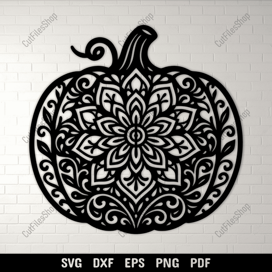 Pumpkin mandala SVG fall cutting file for Cricut and Silhouette