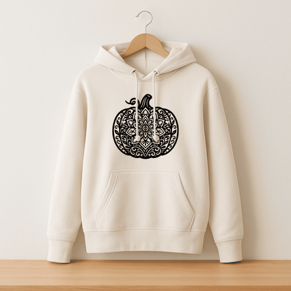Pumpkin mandala design for t-shirts, stickers, or Thanksgiving gifts