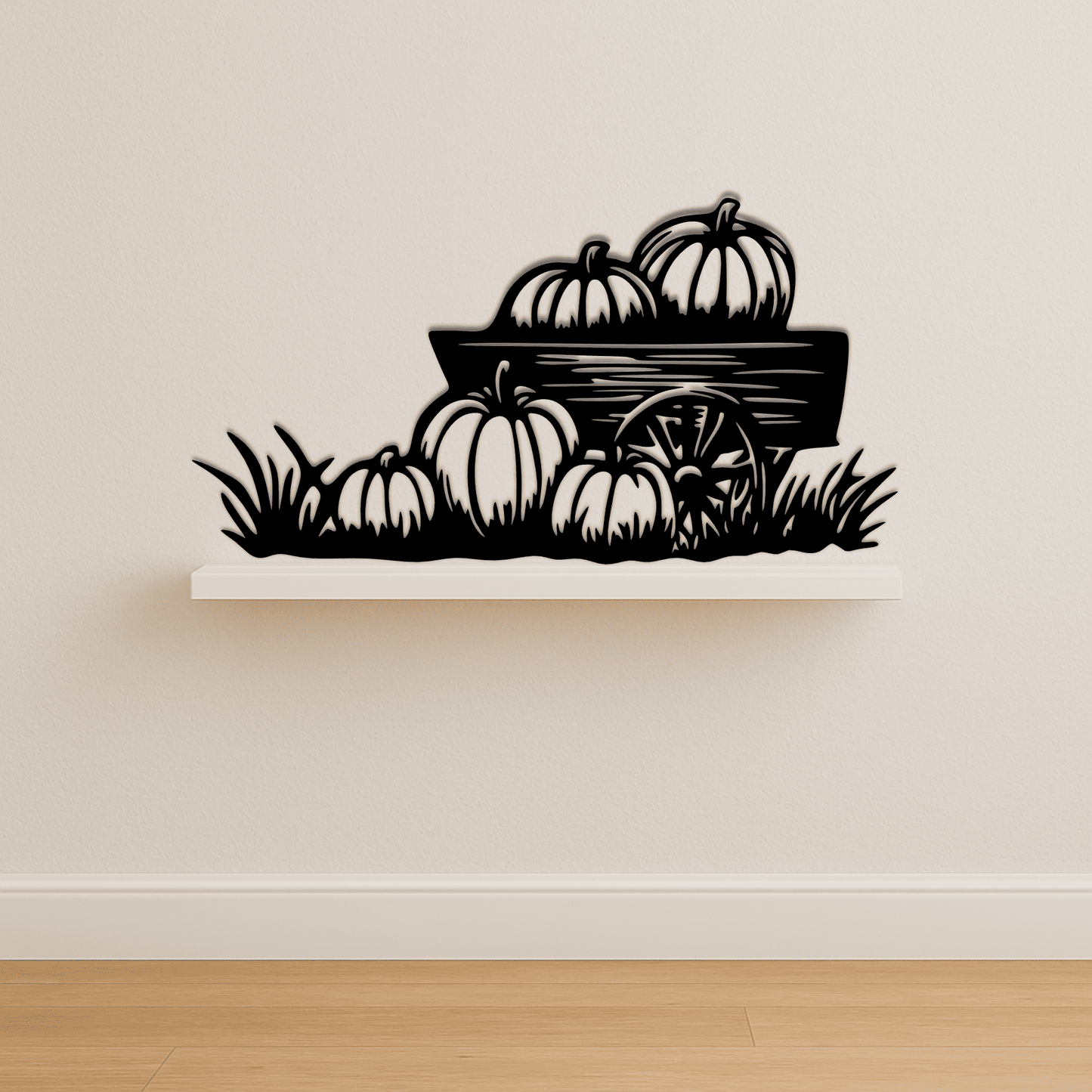 Rustic pumpkin cart autumn decor vector EPS file