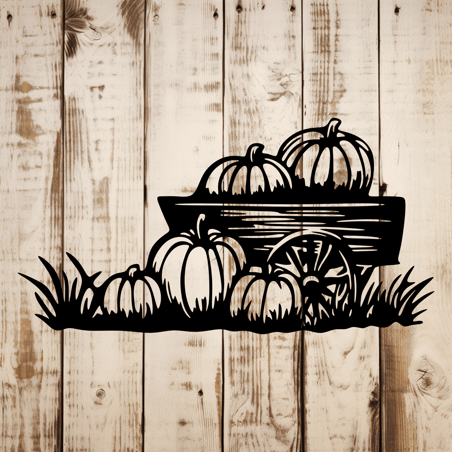 Pumpkin cart PNG with transparent background for sublimation