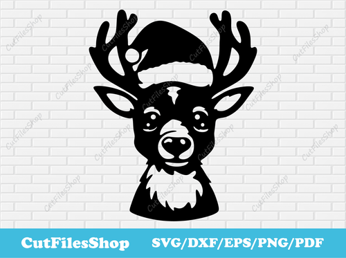 Reindeer svg for Cricut, Reindeer dxf for laser cutting metal, Christmas decor dxf, Christmas CNC design, Christmas cute animals, Reindeer silhouette, Christmas wall decor, Christmas deer svg, Free cutting files, SVG files, Downloads Svg format, free cnc designs, dxf for wood, christmas wood decor