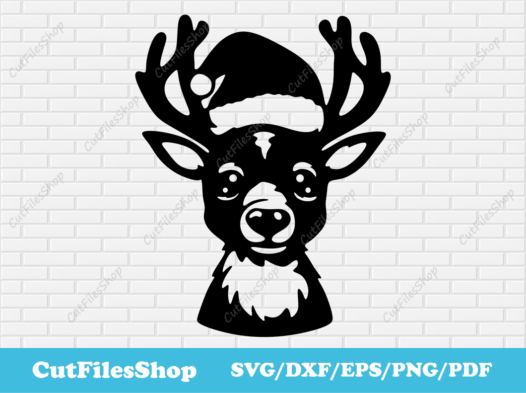 Reindeer svg for Cricut, Reindeer dxf for laser cutting metal, Christmas decor dxf, Christmas CNC design, Christmas cute animals, Reindeer silhouette, Christmas wall decor, Christmas deer svg, Free cutting files, SVG files, Downloads Svg format, free cnc designs, dxf for wood, christmas wood decor