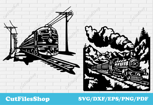 Retro trains svg, vintage svg designs, retro train dxf for laser, train svg for cricut, png for t shirt design, svg for scrapbooking, wintage scene dxf, popular svg files, popular vector, png for web design, svg for wall steckers, train decor dxf, train dxf for laser cut