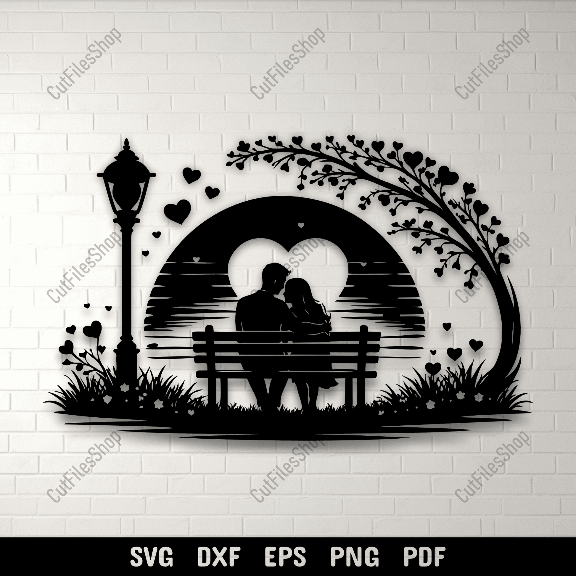 Romantic Couple SVG DXF EPS PNG for Cricut, laser cutting, CNC and sublimation