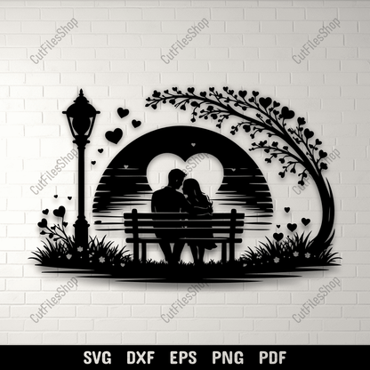 Romantic Couple SVG DXF EPS PNG for Cricut, laser cutting, CNC and sublimation