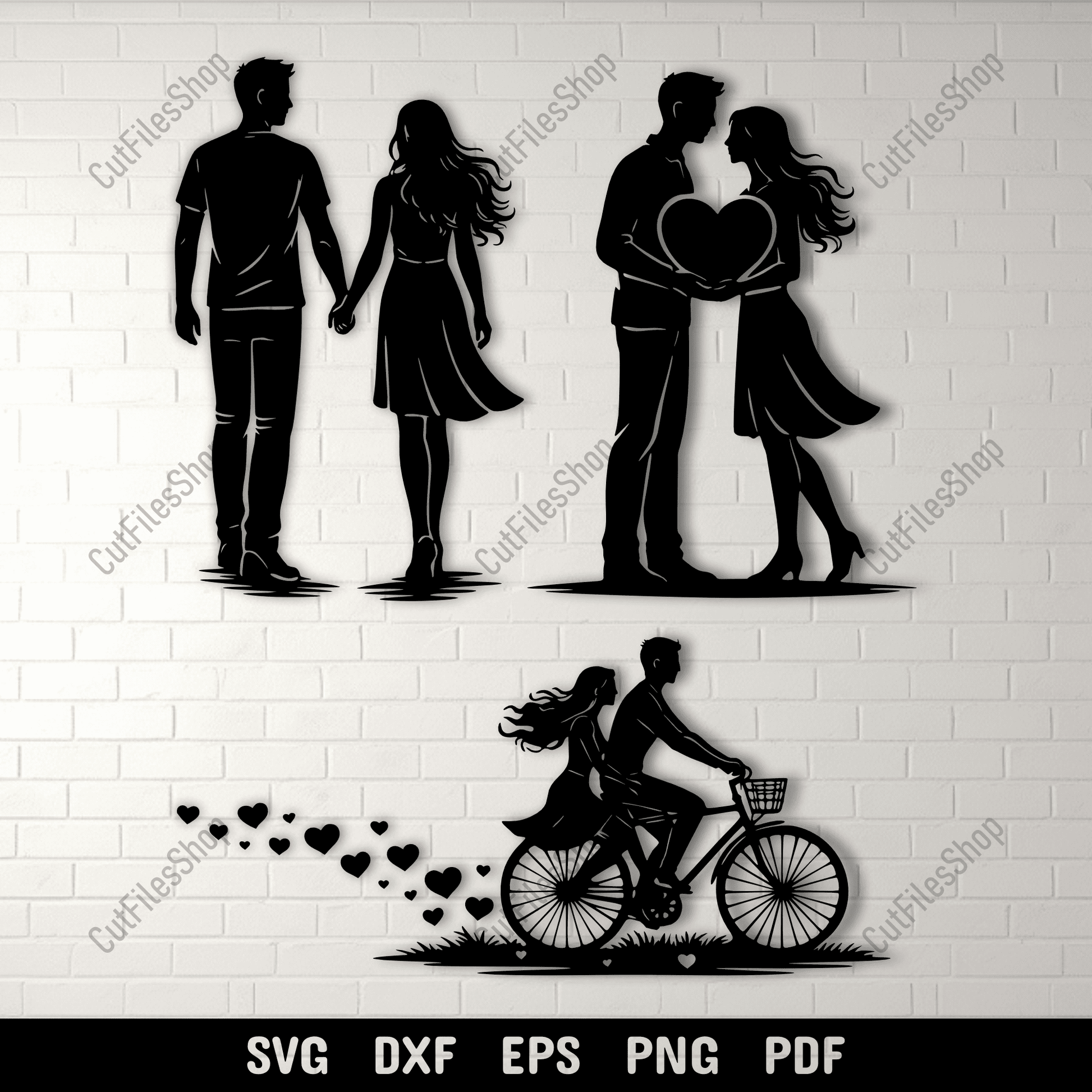 Romantic Couple SVG DXF EPS PNG for Cricut, laser cutting, CNC and sublimation