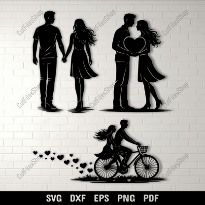 Romantic Couple SVG DXF EPS PNG for Cricut, laser cutting, CNC and sublimation