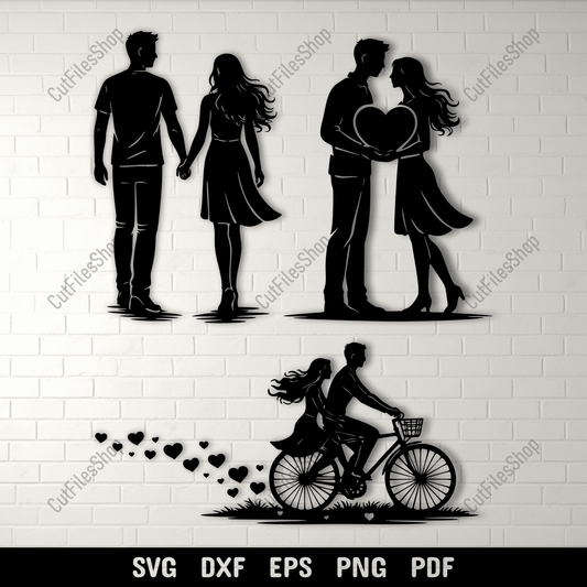 Romantic Couple SVG DXF EPS PNG for Cricut, laser cutting, CNC and sublimation