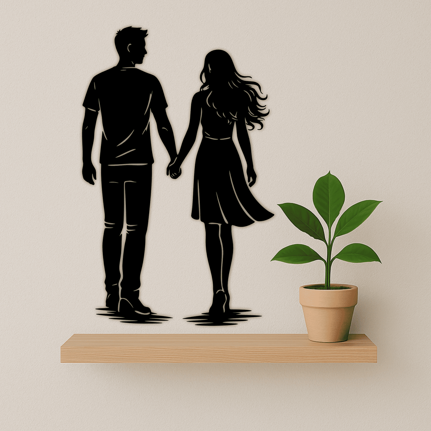 Romantic couple bicycle scene SVG PNG for CNC plasma and wall decor