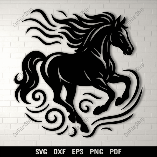 Running horse silhouette SVG cut file