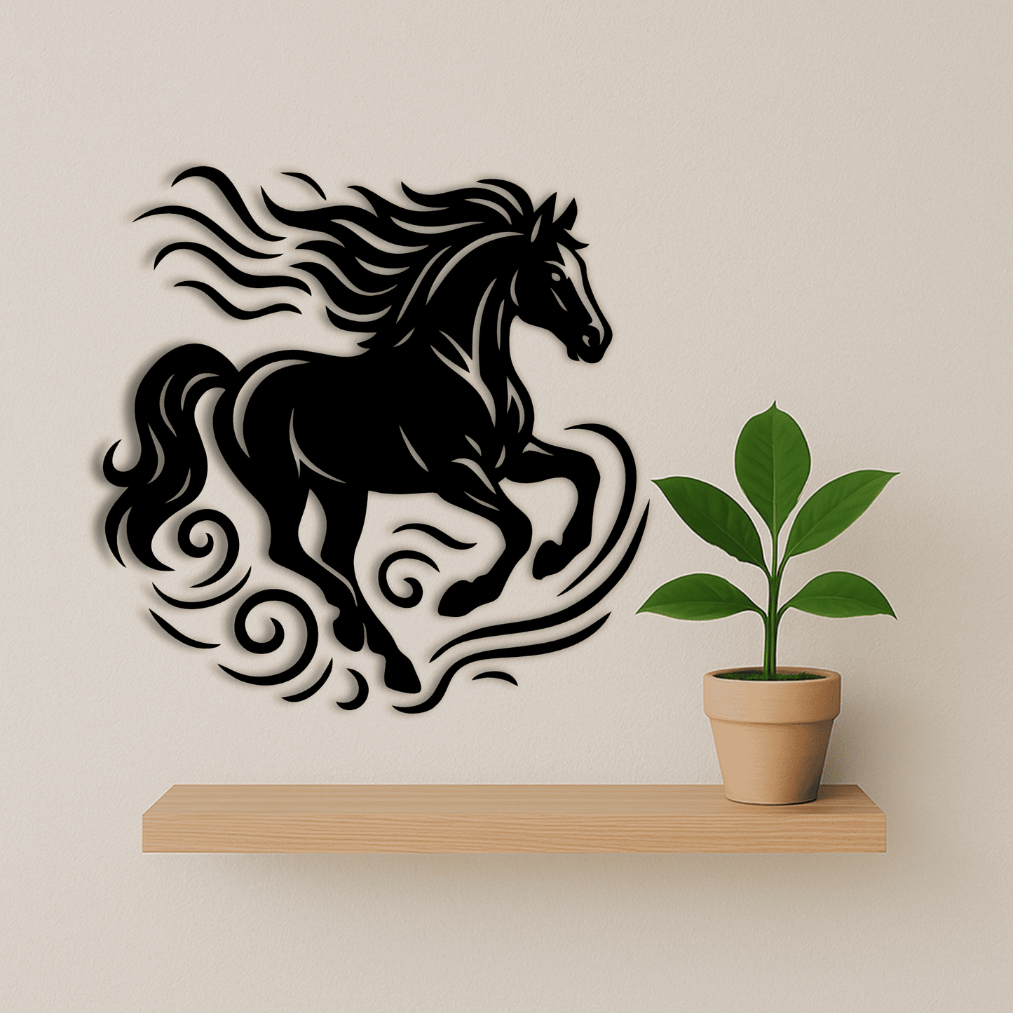 Tribal style horse vector for laser cutting