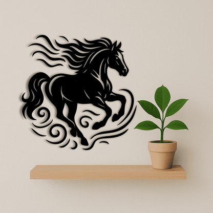 Tribal style horse vector for laser cutting