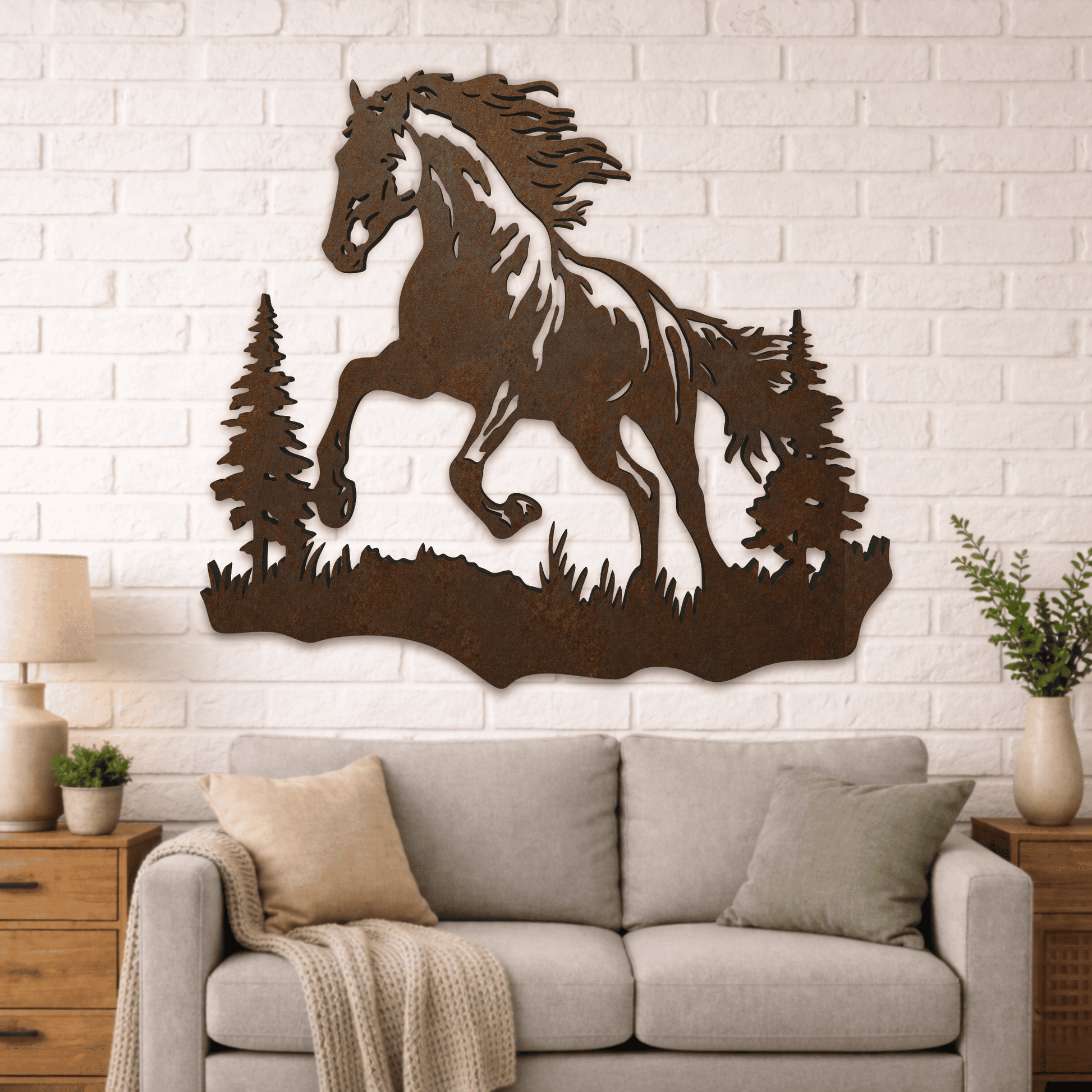 Wild horse silhouette DXF file for laser cutting
