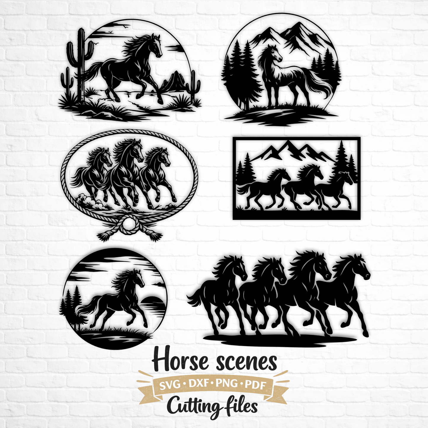 wild horse svg laser files