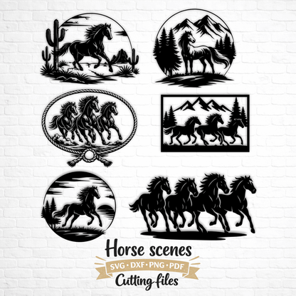 wild horse svg laser files