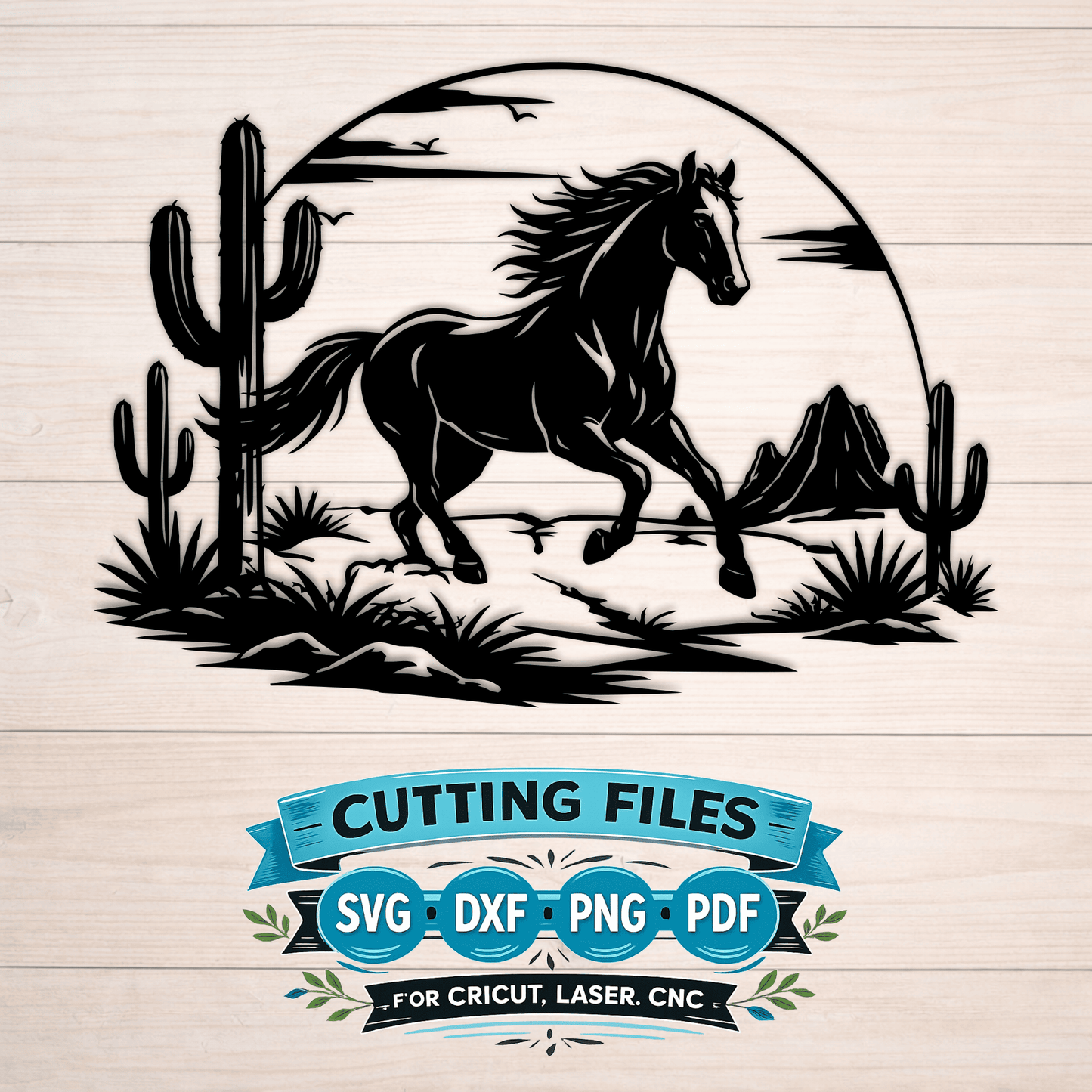 Running Horses metal wall at dxf