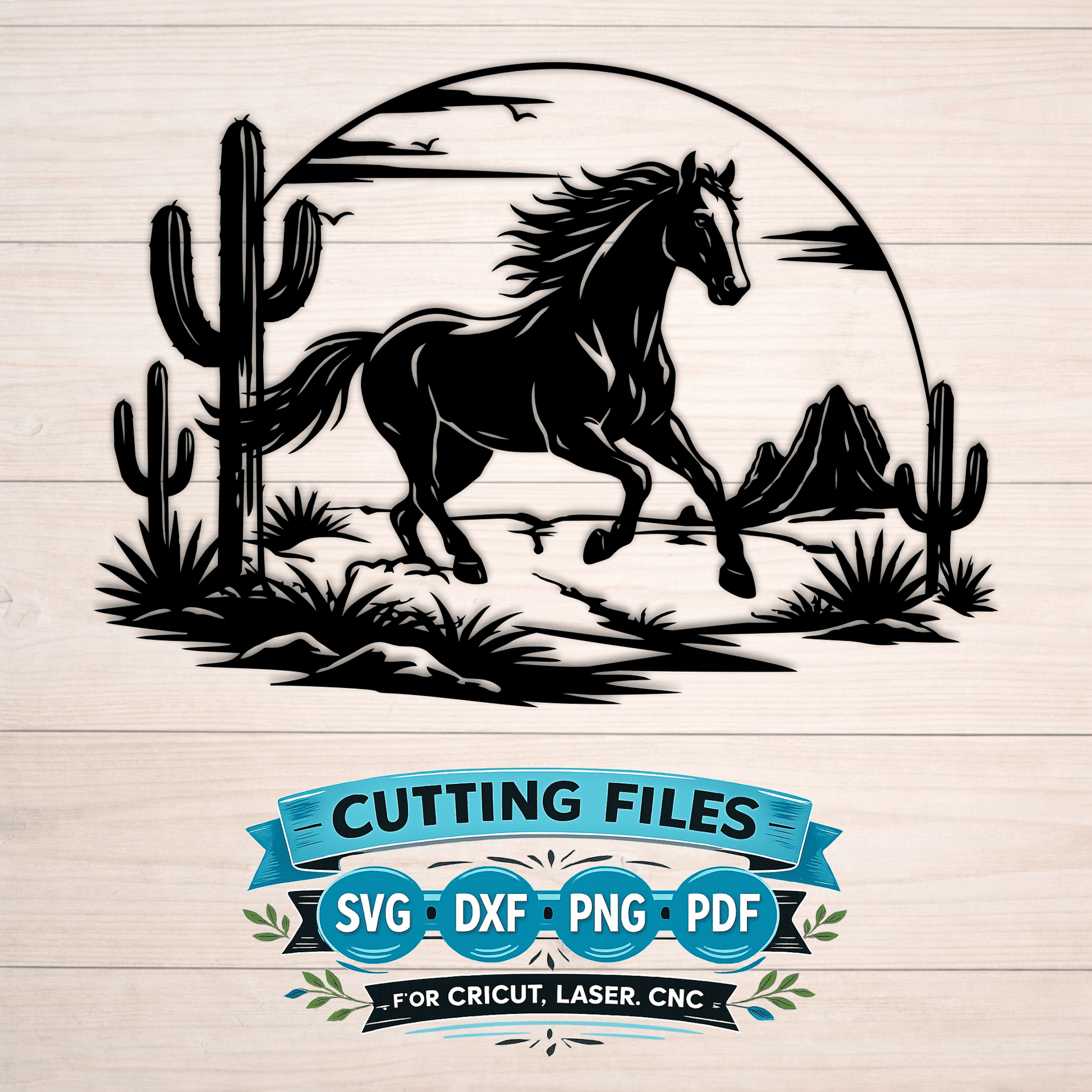 Running Horses metal wall at dxf