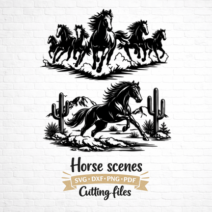 wild horse running svg