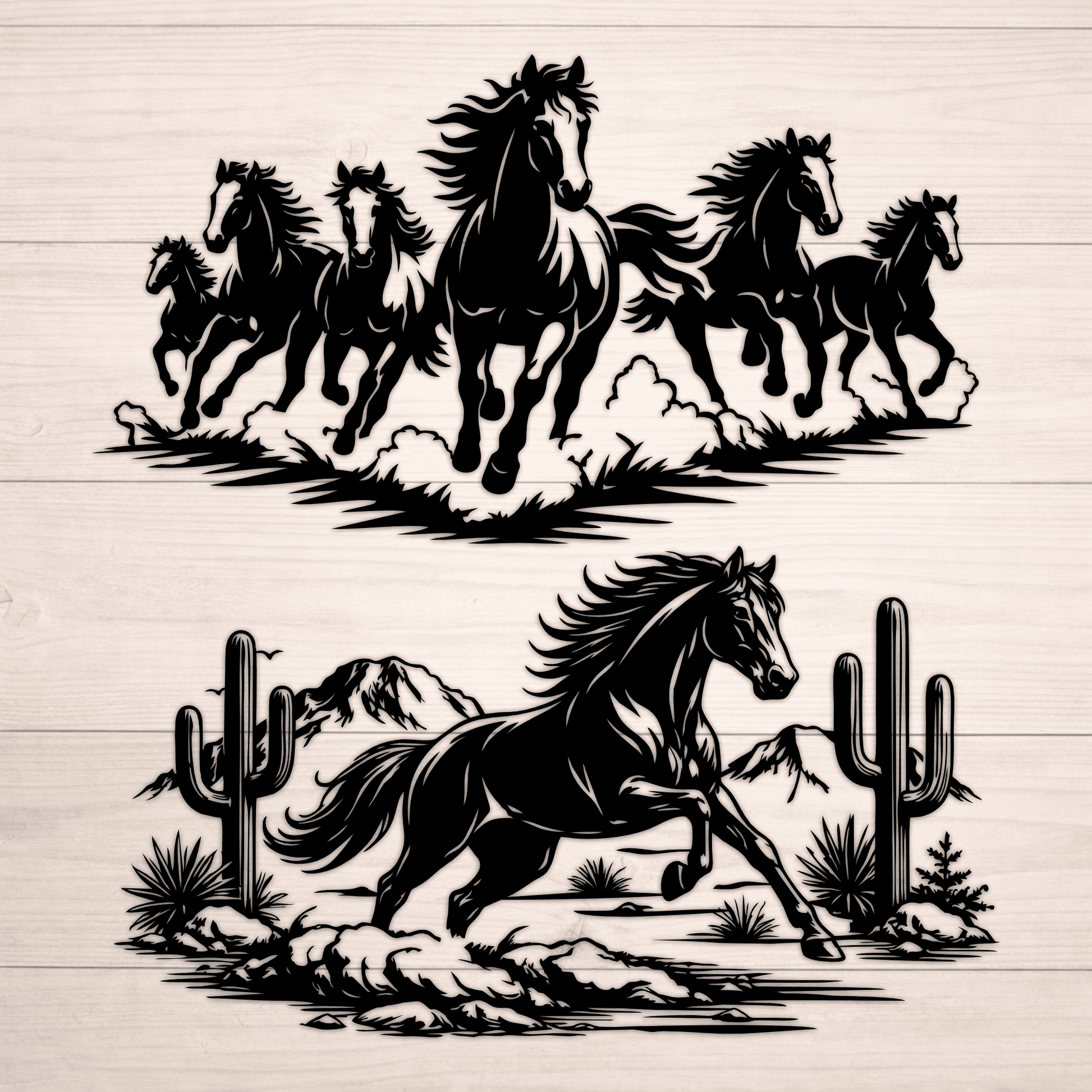 Horses svg laser cut files