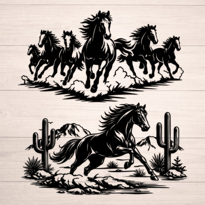 Horses svg laser cut files