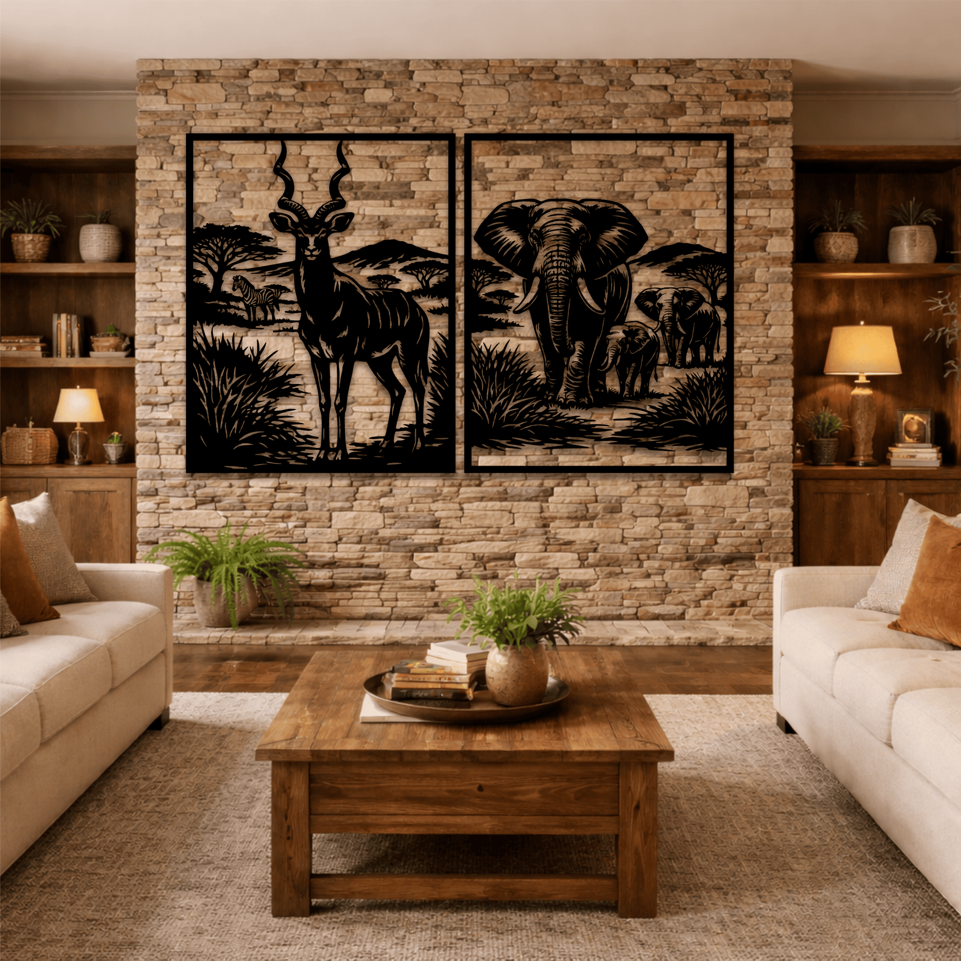 Laser cut safari animals SVG file for metal and wood projects