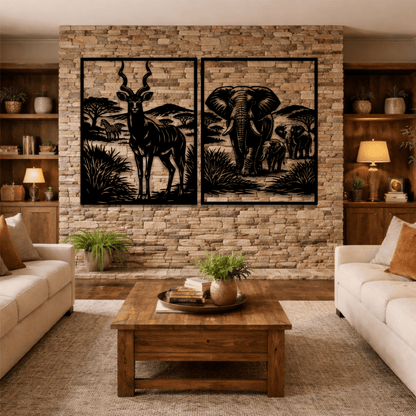 Laser cut safari animals SVG file for metal and wood projects