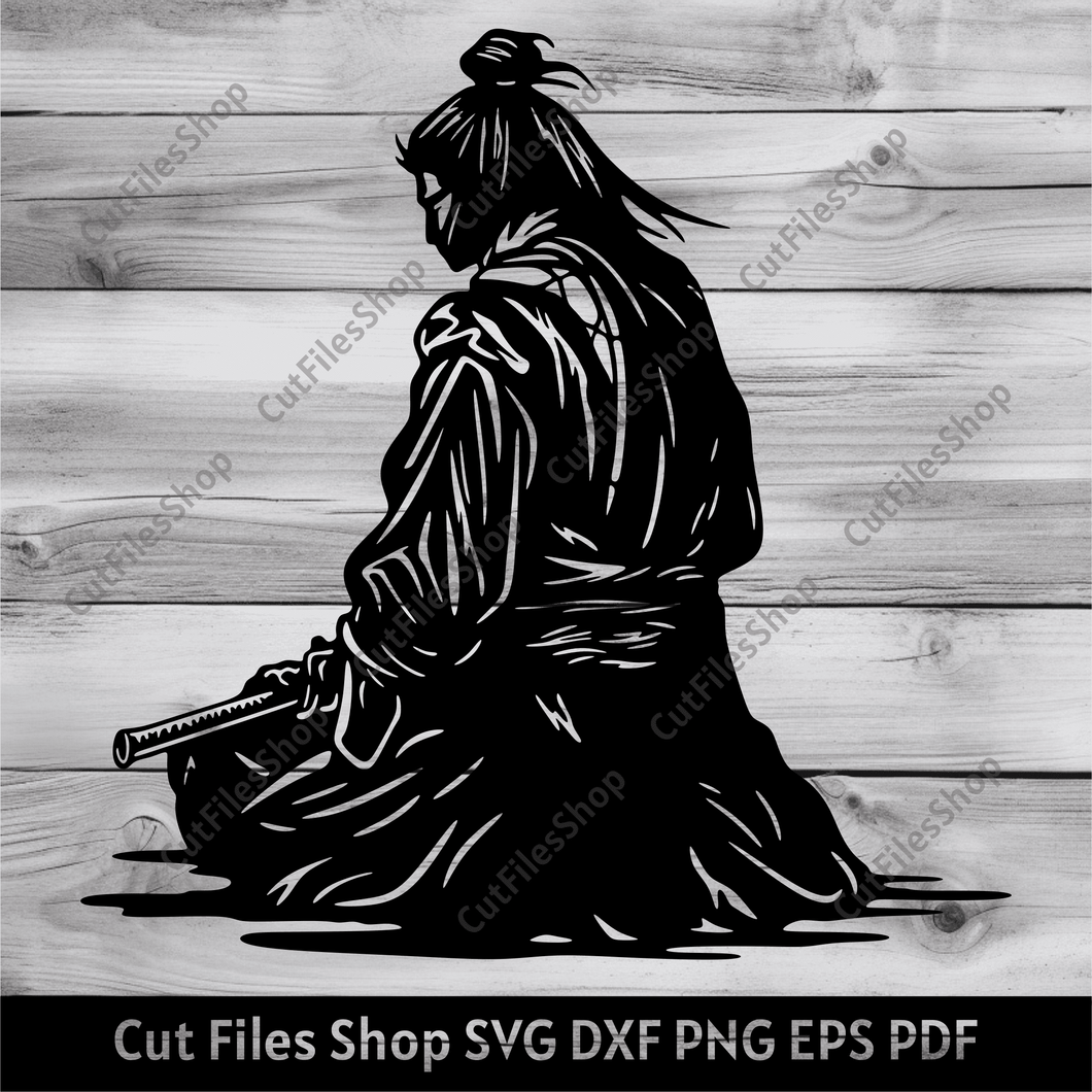 Japanese Warrior Samurai svg, Samurai Svg Cut Files For Cricut, Sublimation Design, Samurai Dxf for Laser cut, Sticker Png, T-shirt Design, cut files, Vector store, CNC Cutting, Samurai Wall Decor DXF, Japanese art png, Samurai Silhouette SVG, Samurai Clipart