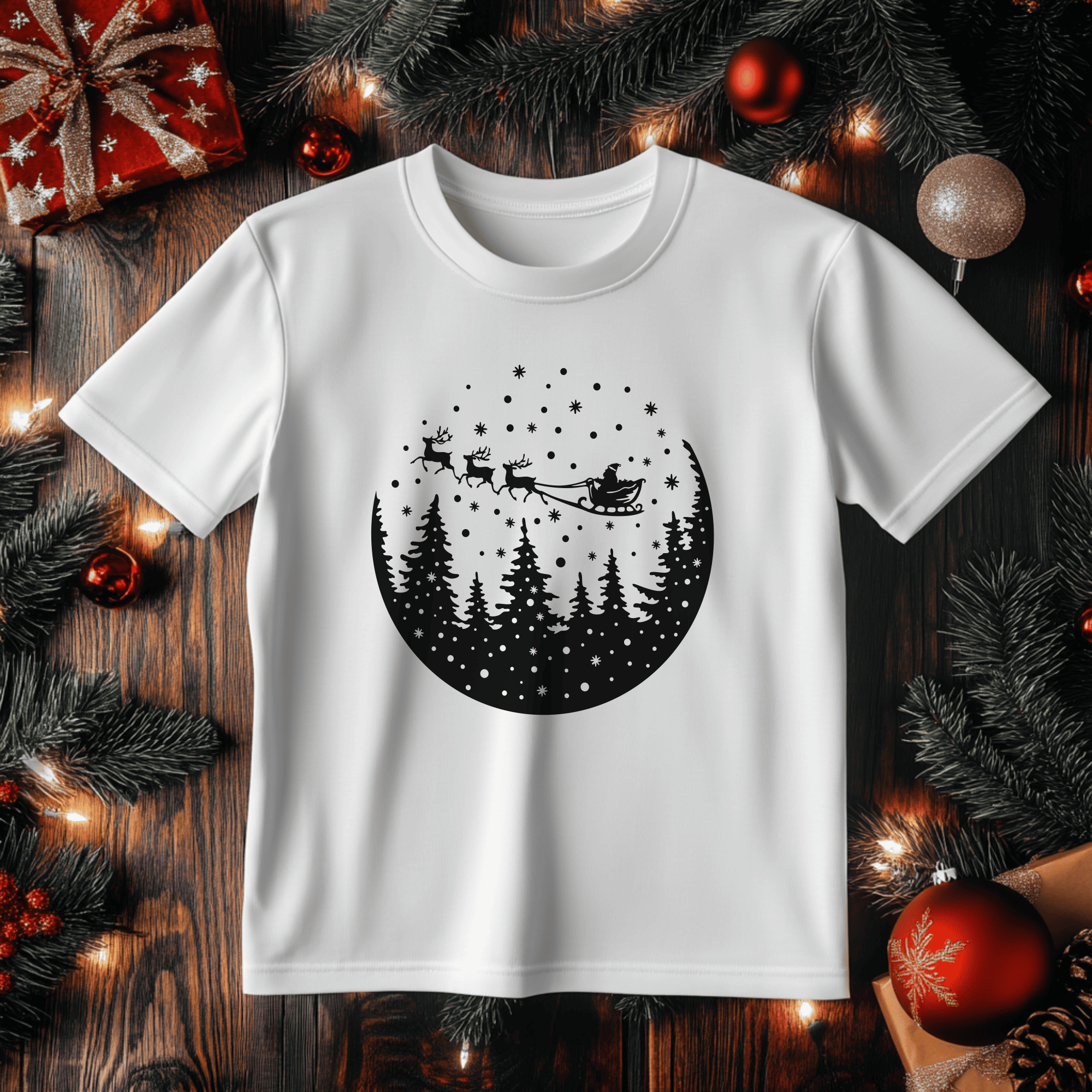 Load Image Into Gallery Viewer Christmas Night DXF Santa Sleigh And Load image into gallery viewer christmas night dxf santa sleigh and
