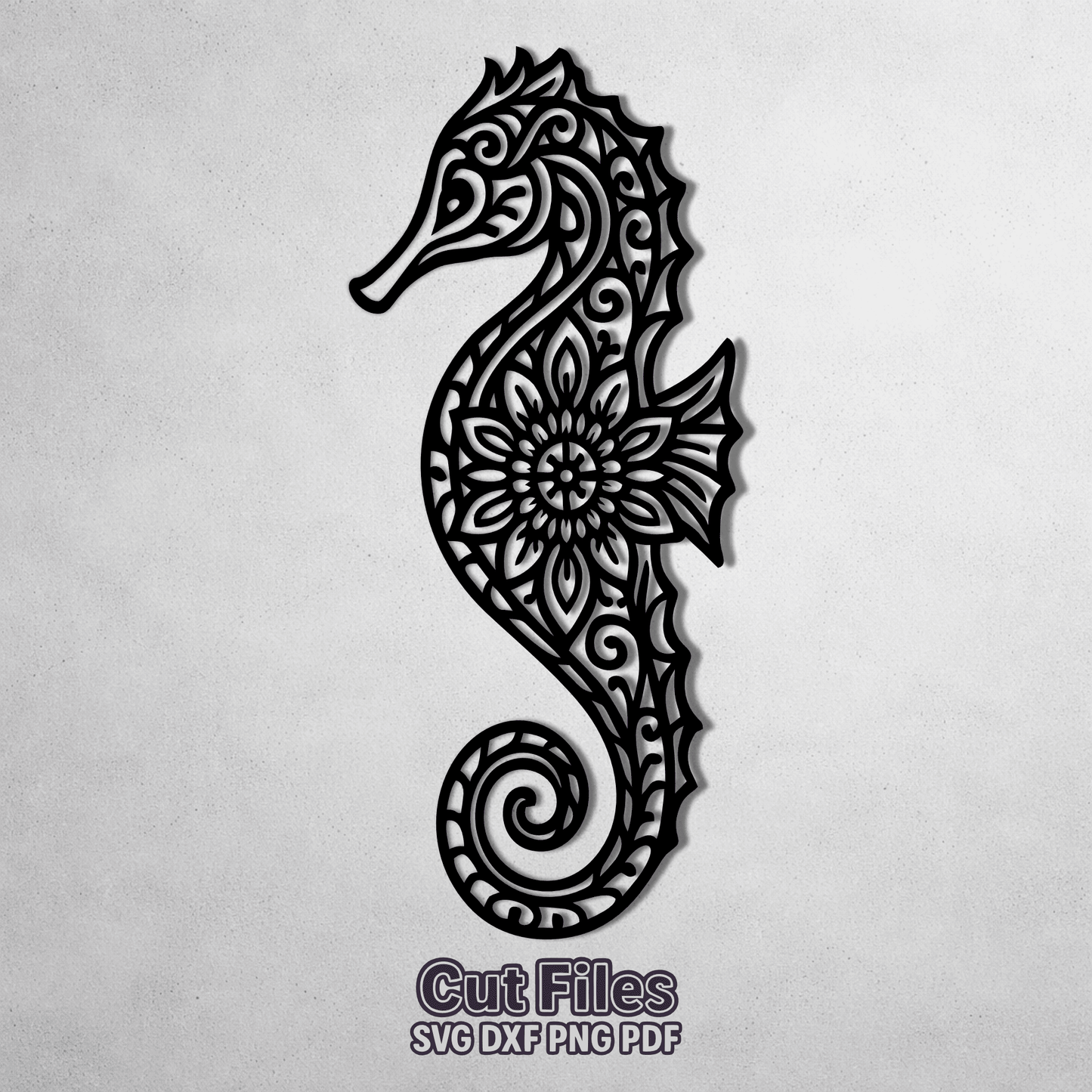 seahorse mandala svg artwork