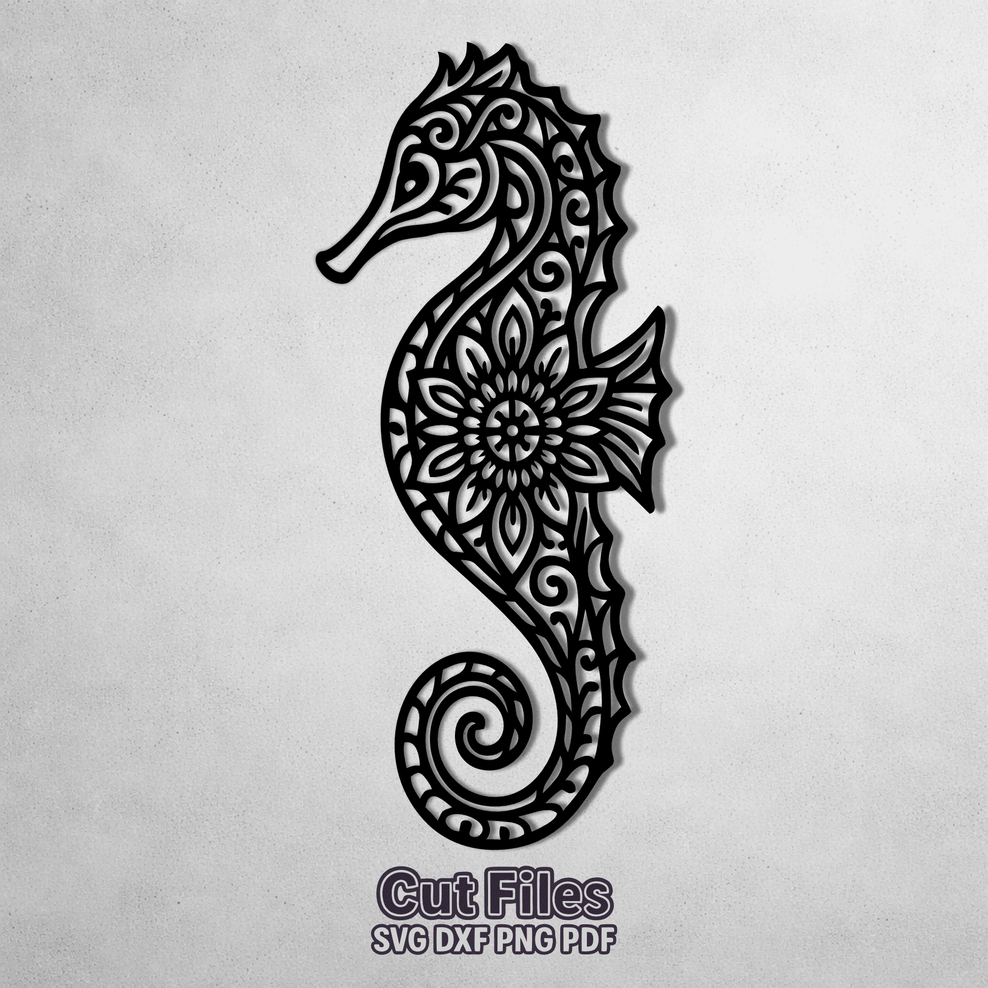 seahorse mandala svg artwork