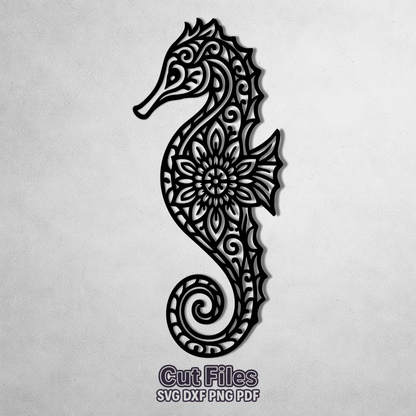 seahorse mandala svg artwork