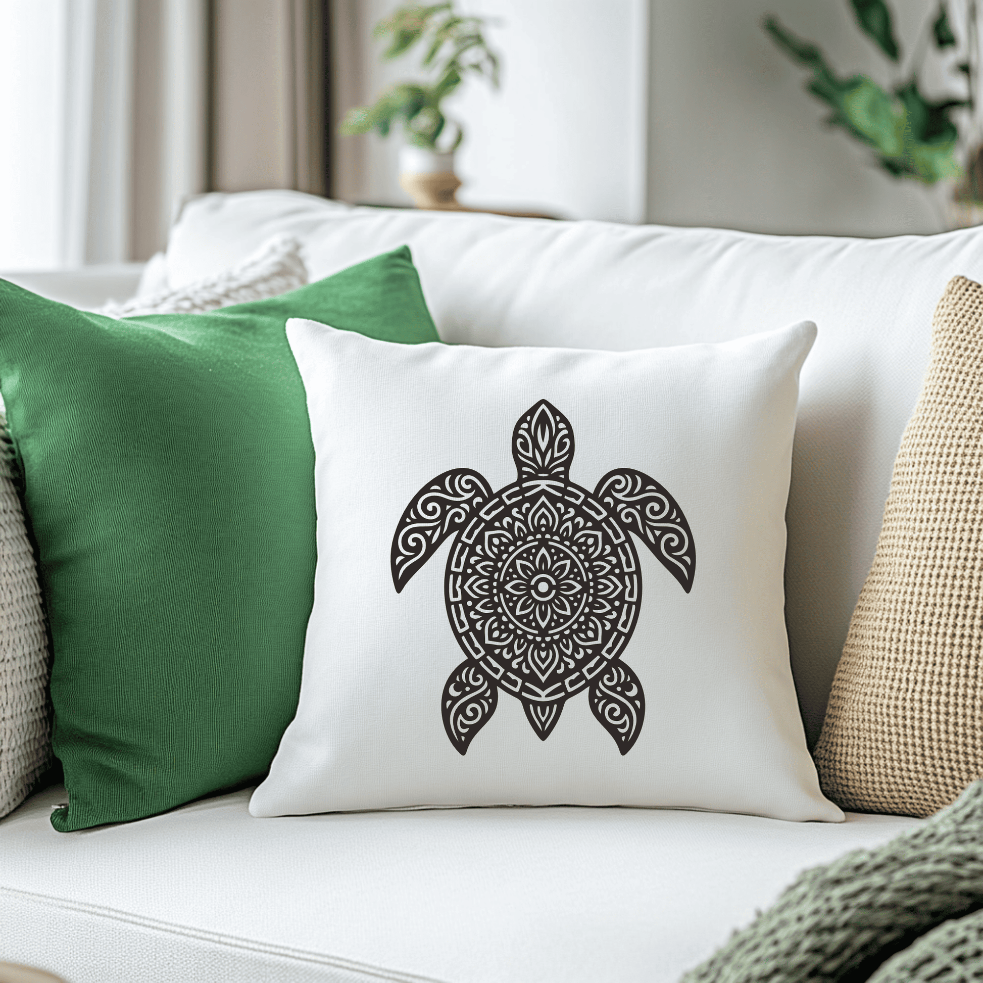 Mandala turtle artwork for beach décor and craft machines