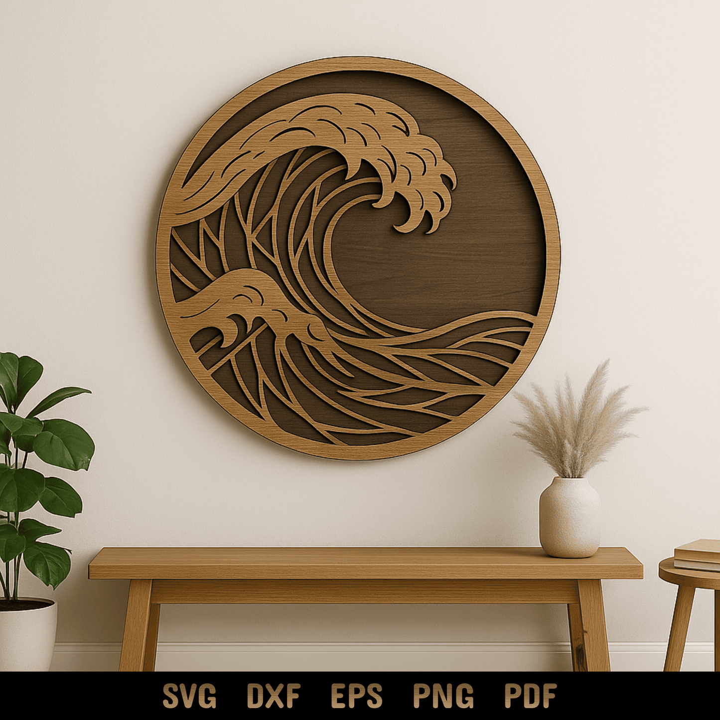 Layered Sea Wave SVG 3 Layer Round Panel
